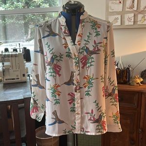 Alfani bird print blouse